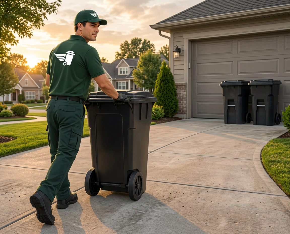 Wheels Up team member we return bins